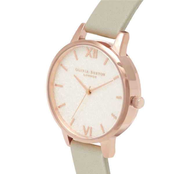 Olivia Burton White Glitter Dial naiste käekell OB16GD89